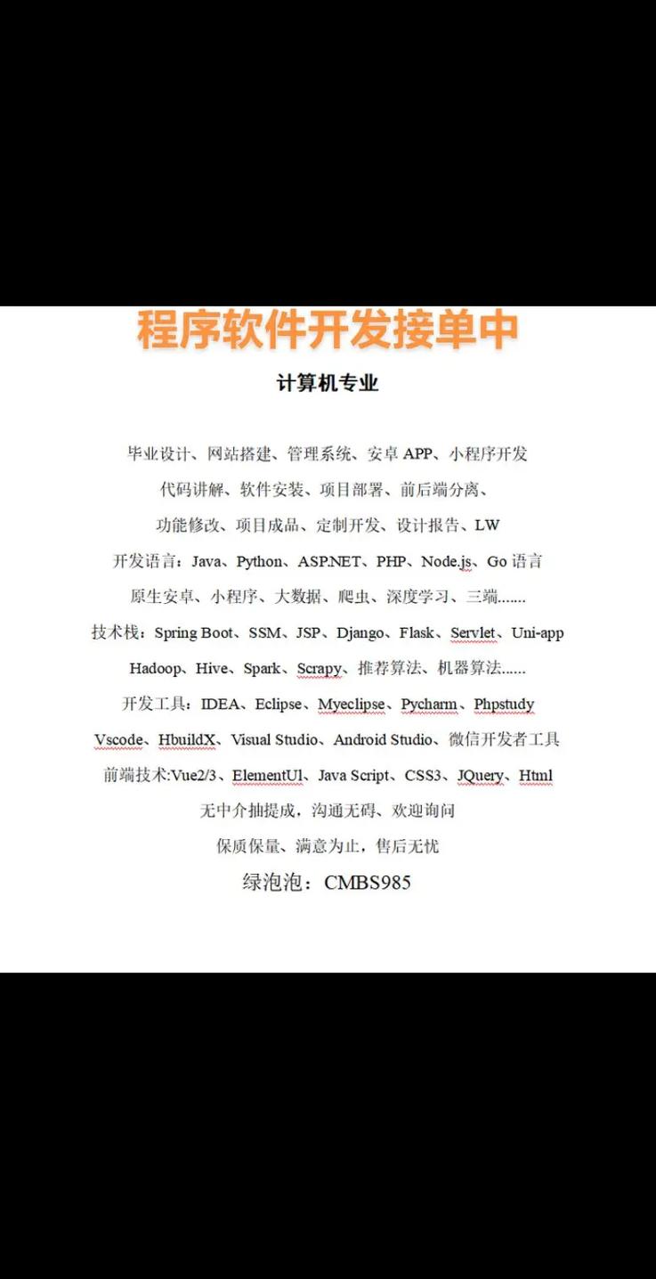 计算机毕业设计项目代码软件开发